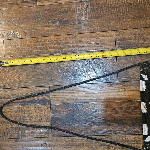 Anthropologie Ibban Calf Hair Leather Black and White Beaded Women's Purse.‎ - Picture 15 of 15